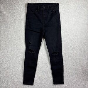 American Eagle Next Level Stretch Super Hi Rise Jegging Women 8 Short Black Jean